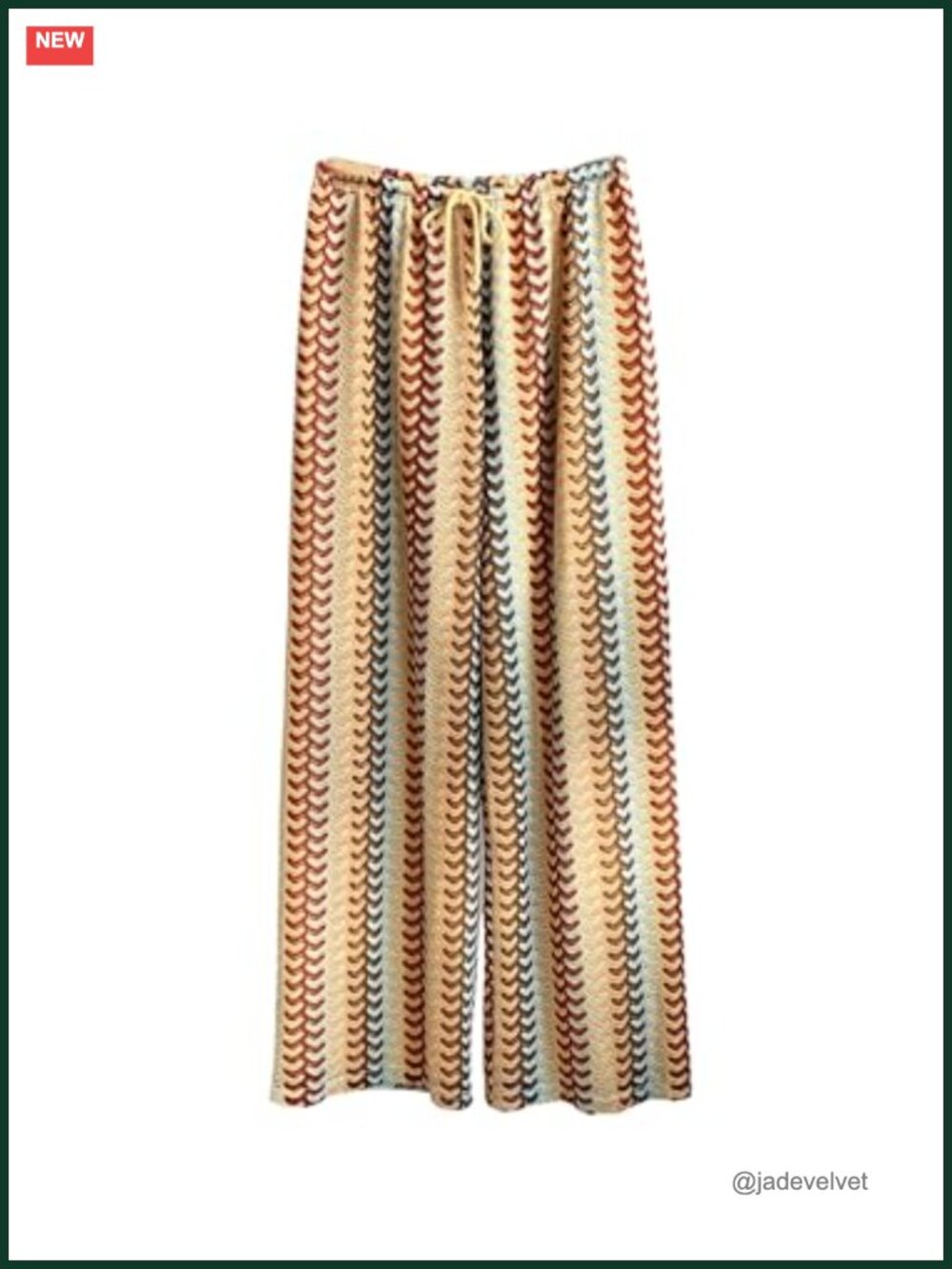 Crochet Striped Wide Leg Boho Knit Pants | Festival Low Rise Baggy Palazzo